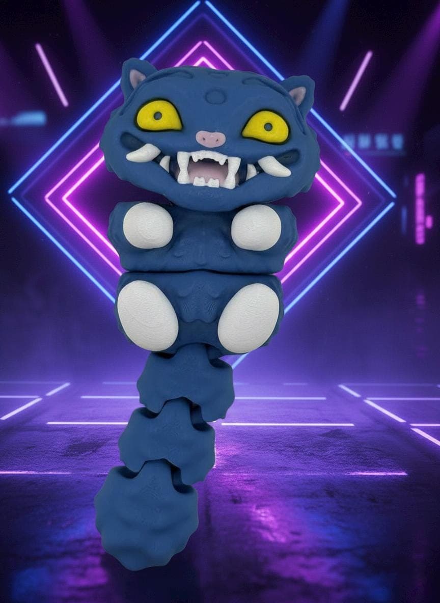 Derpy Tiger – Articulated Demon Pet Toy | Kpop Demon Hunters Collectible Figure | Poseable Anime-Inspired Desk Buddy